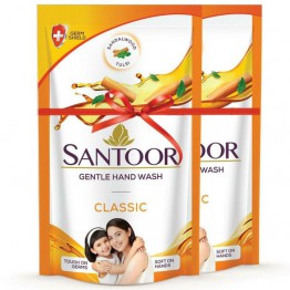 Santoor Classic Sandalwood & Tulsi Gentle Hand Wash 180 ml (Buy 1 Get 1 Free)